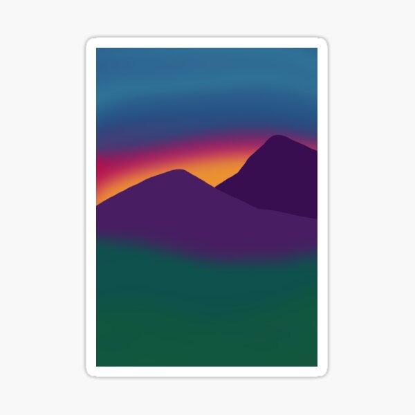 Graphic Mountain sunset Sticker