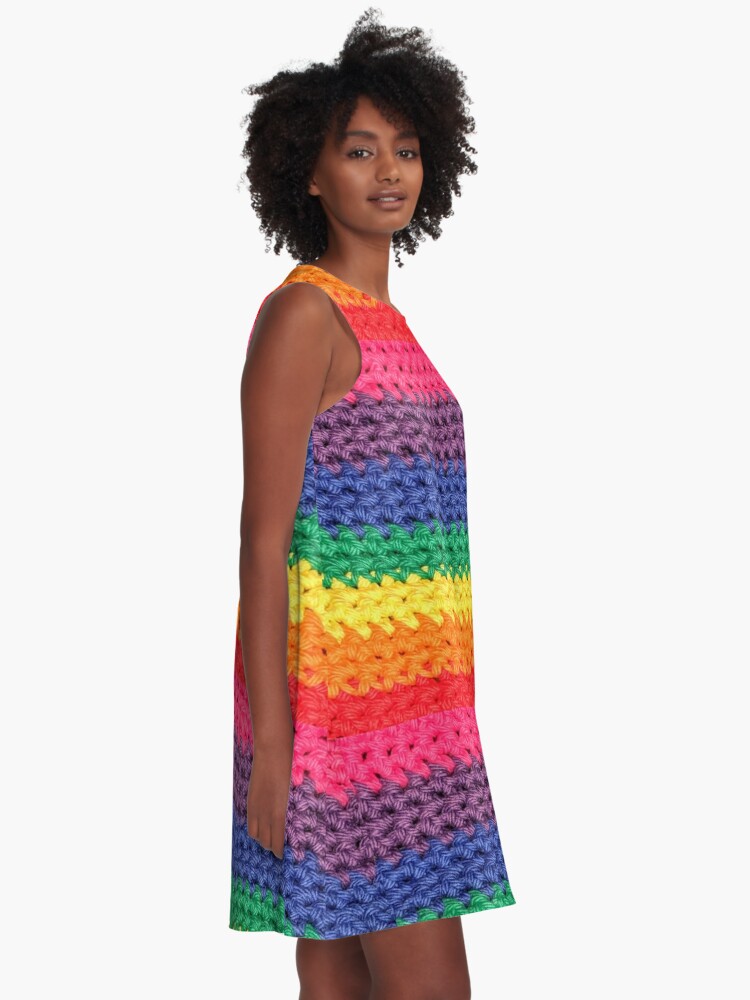 Colorful top crochet dress