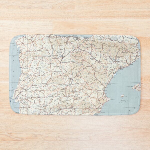 Item preview, Vintage Map of Spain & Portugal (1943) designed and sold by BravuraMedia.