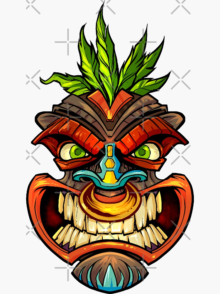 "Tiki Head" Sticker for Sale by flylanddesigns Redbubble