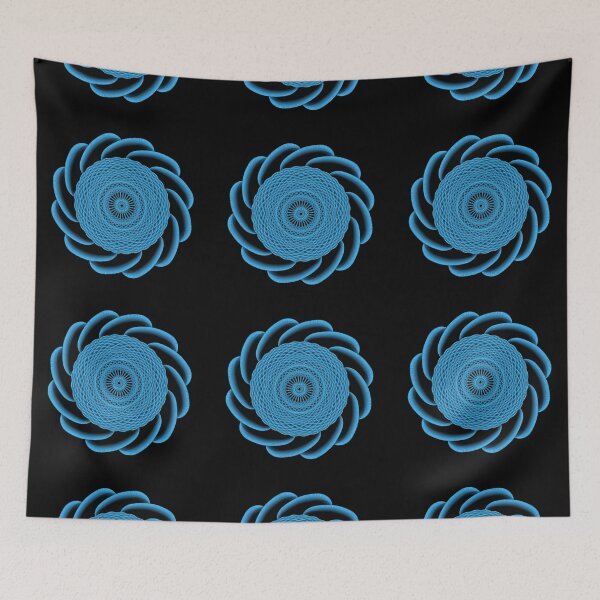 Item preview, 3D Geometric Flower - Blue designed and sold by royrahul.
