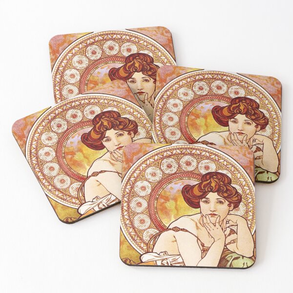 Item preview, Topaz, Precious Stones (1900) - Alphonse Mucha designed and sold by SALON DES ARTS.