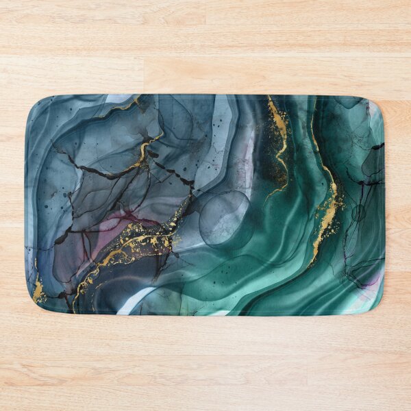 Item preview, Mermaid Ink Splashes in Green with Gold Detail designed and sold by WisdomInspired.