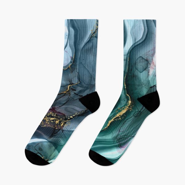 Item preview, Mermaid Ink Splashes in Green with Gold Detail designed and sold by WisdomInspired.