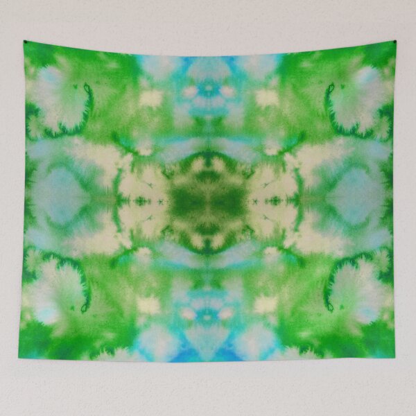 Item preview, Blue Green Batik Tie dye pattern mask, t-shirt V4 designed and sold by blastshmucks.