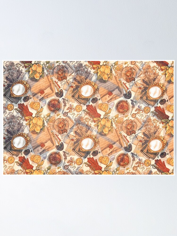 Alternate view of Messy Vintage Desk Pattern Poster