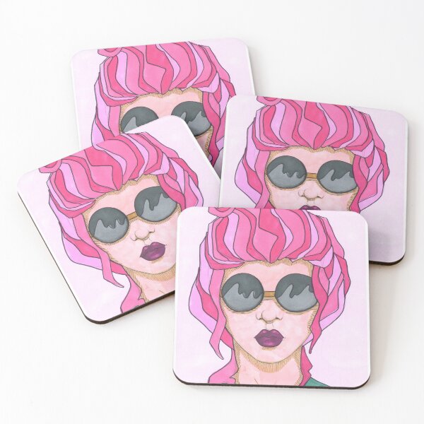 Item preview, girl with glasses pink hair designed and sold by klabukova-y.