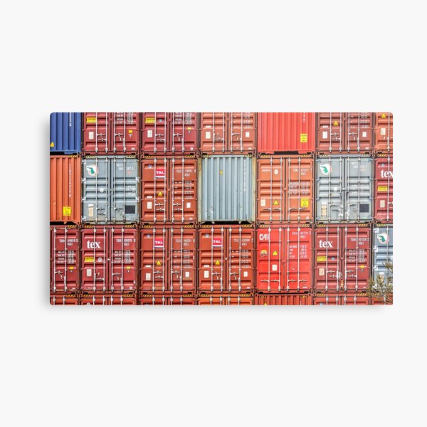 The Stacked Shipping Containers Metal Print