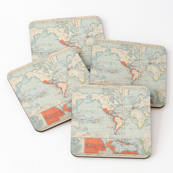 Item preview, Vintage Spain & Portuguese Colonies World Map (1902) designed and sold by BravuraMedia.