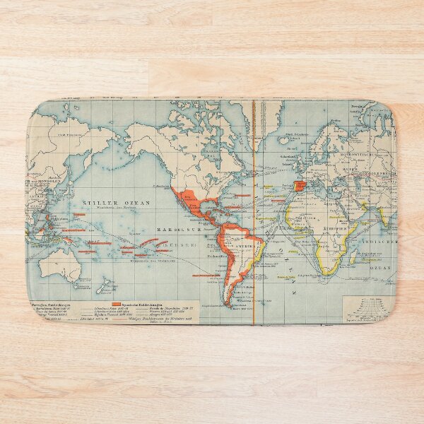 Item preview, Vintage Spain & Portuguese Colonies World Map (1902) designed and sold by BravuraMedia.