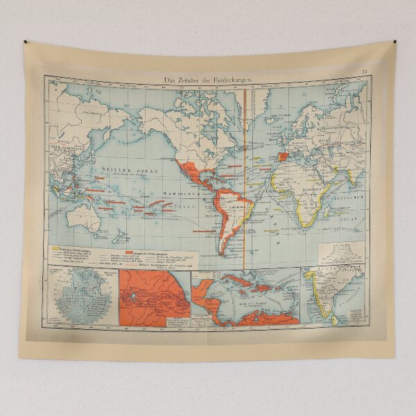 Item preview, Vintage Spain & Portuguese Colonies World Map (1902) designed and sold by BravuraMedia.