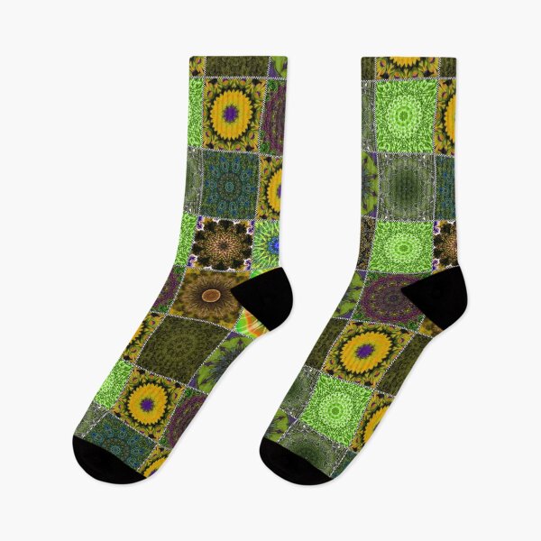 Aperçu de l'œuvre Green Crazy Quilt créée et vendue par bloomingvine.