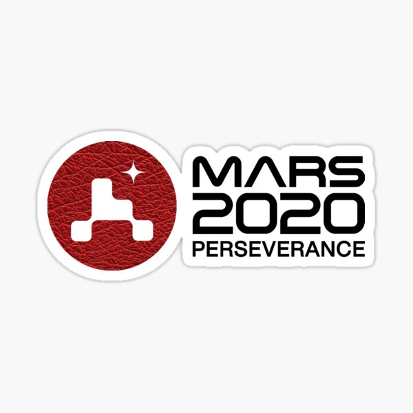 Mars 2020 Perseverance - Red Leather Patch - White Sticker