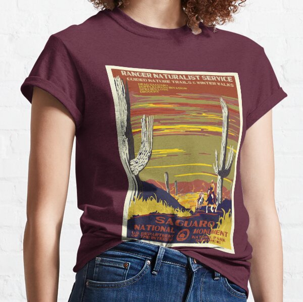 Retro WPA Poster of Sagurao National Park Reimagined for the Future with Climate Change Classic T-Shirt