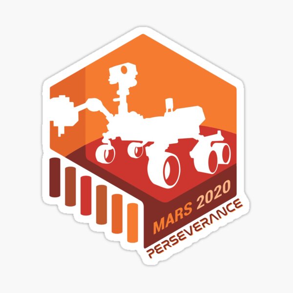 Mars 2020 Perseverance - Mars Rover Patch - White Sticker