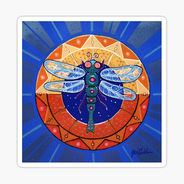 Dragonfly Compass Sticker