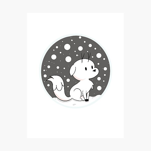 Snow Fox // Twig Photographic Print