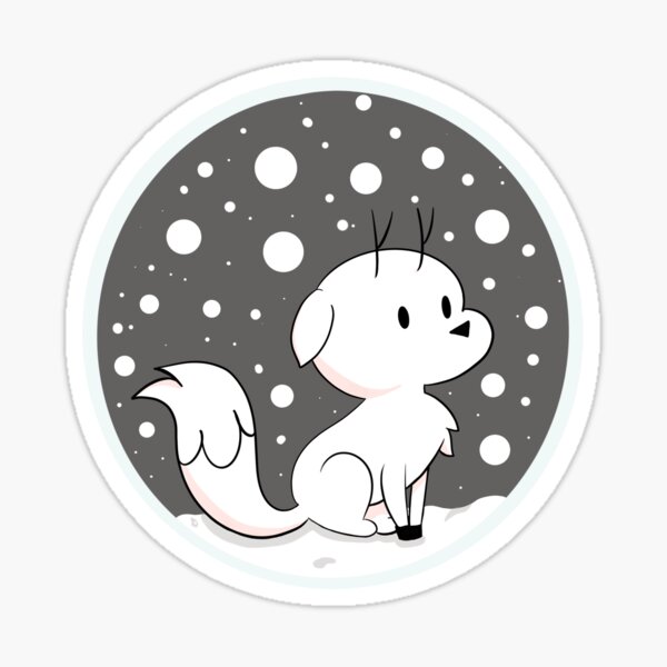 Snow Fox // Twig Sticker