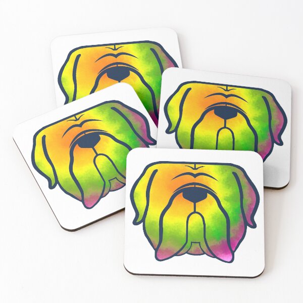 Artikelvorschau, Mastiff im Batik-Look - Mastiff-Gesicht - Mastiff-Geschenke - Mastiff-Shirt - Mastiff-Silhouette entworfen und verkauft von smooshfaceutd.