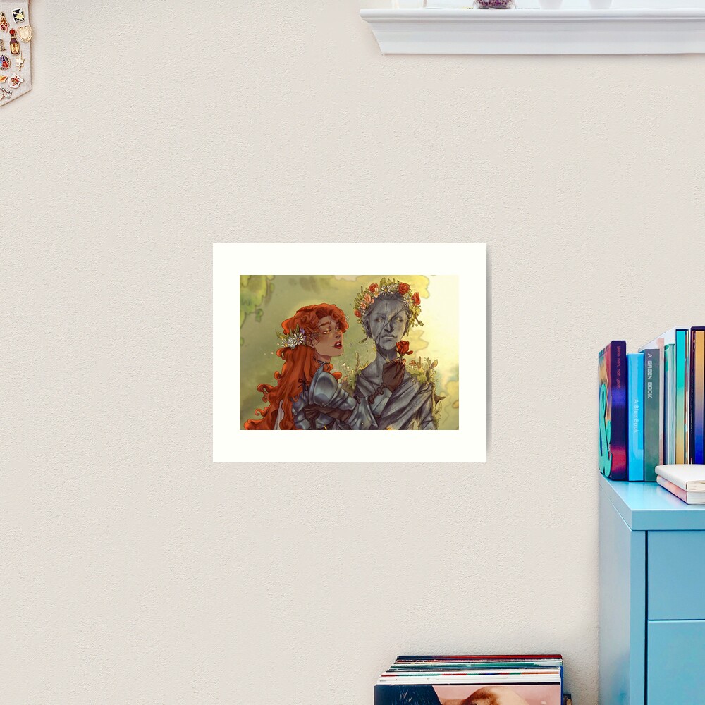 My Pygmalion, Knight falls in love with a statue Art Print