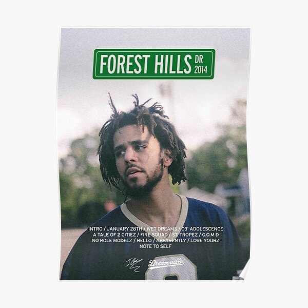 J Cole - 2014 Forest Hills Drive | Cartel de la lista de canciones Póster