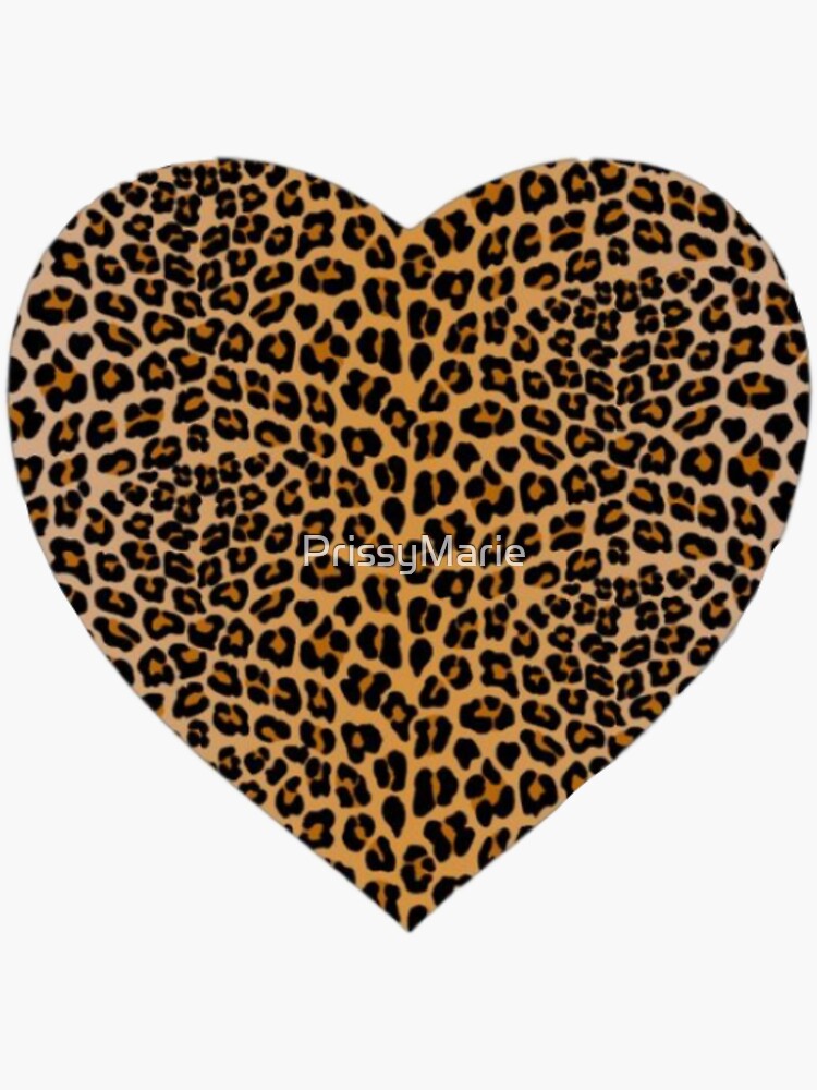 Tiger Print Heart Heart Sticker - Tiger Print Heart Heart