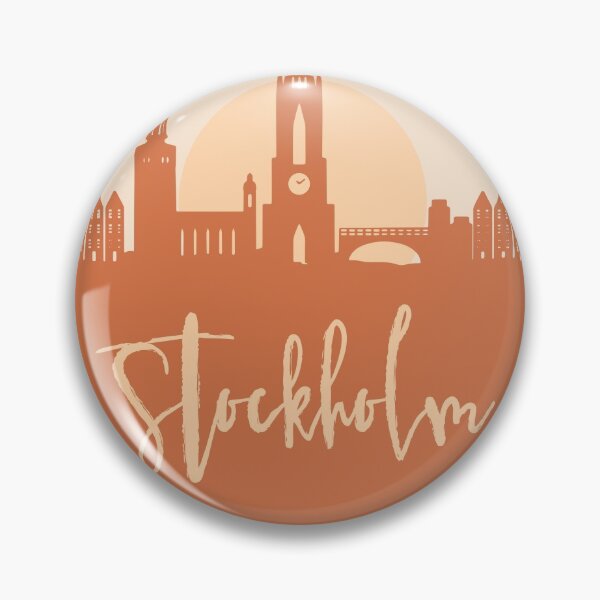 Artikelvorschau, STOCKHOLM SWEDEN CITY SKYLINE DESIGNER EARTH TONES entworfen und verkauft von deificusArt.