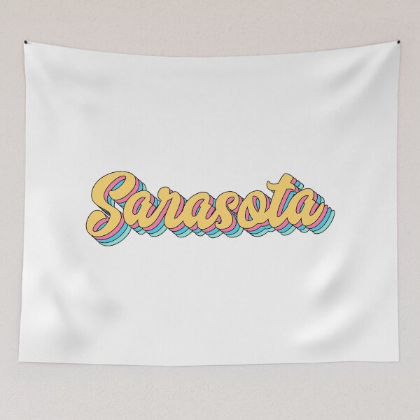 Item preview, Sarasota Retro Yellow Script designed and sold by modeoftravel.