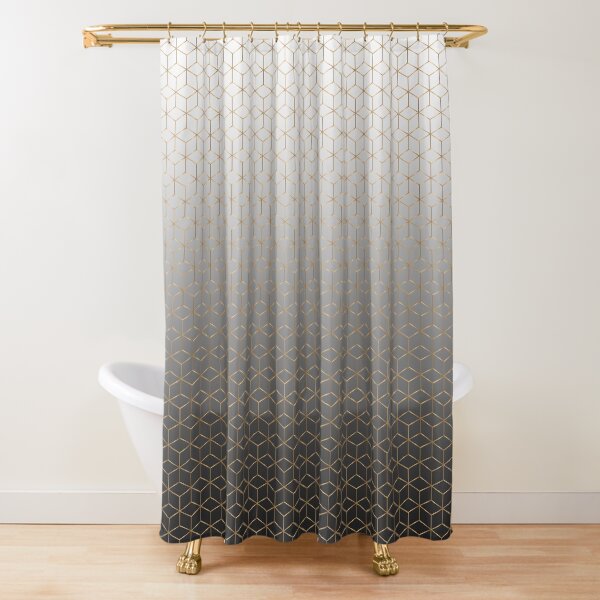 Golden Hexagons - Shower Curtain