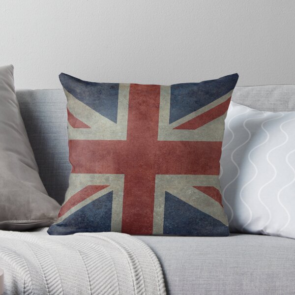 Union Jack Desaturated Grunge (3:5 Version) Throw Pillow
