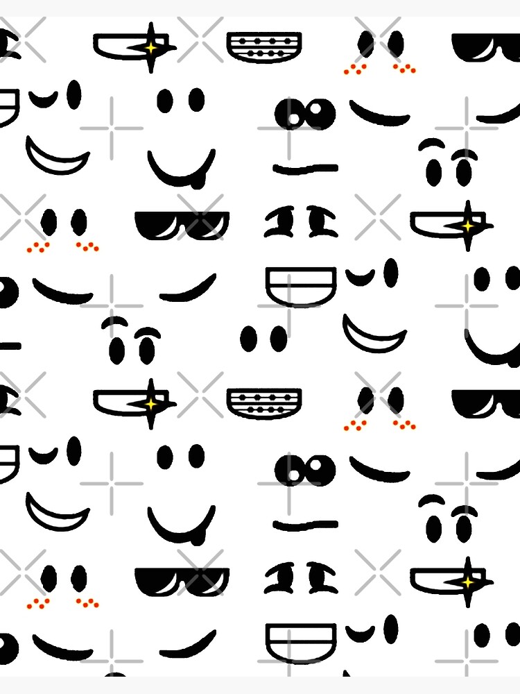 Roblox Faces Pattern Art Board Print By Dennieb Redbubble - roblox face images