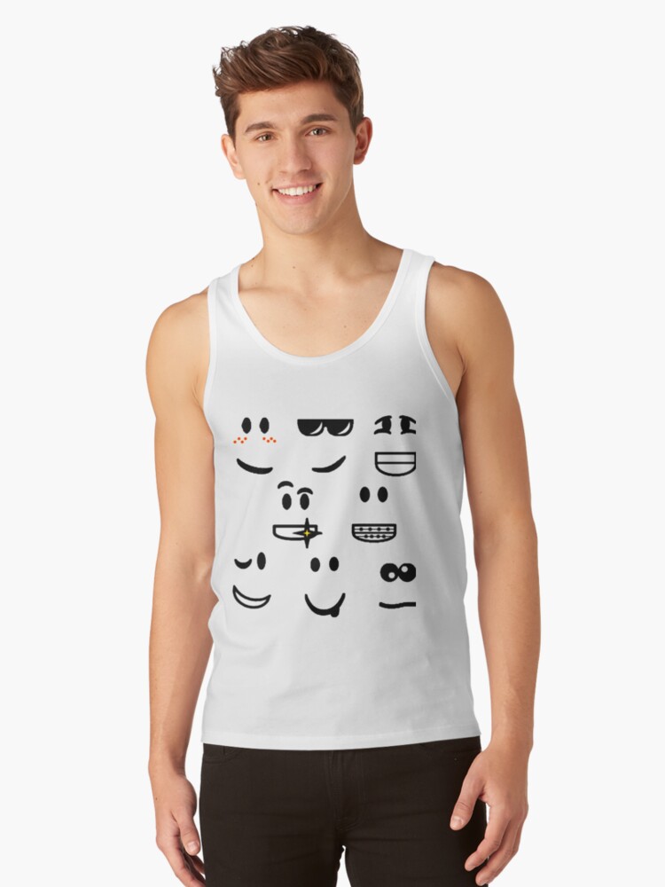Roblox Faces Pattern Tank Top By Dennieb Redbubble - roblox muscle with sleeveless shirt