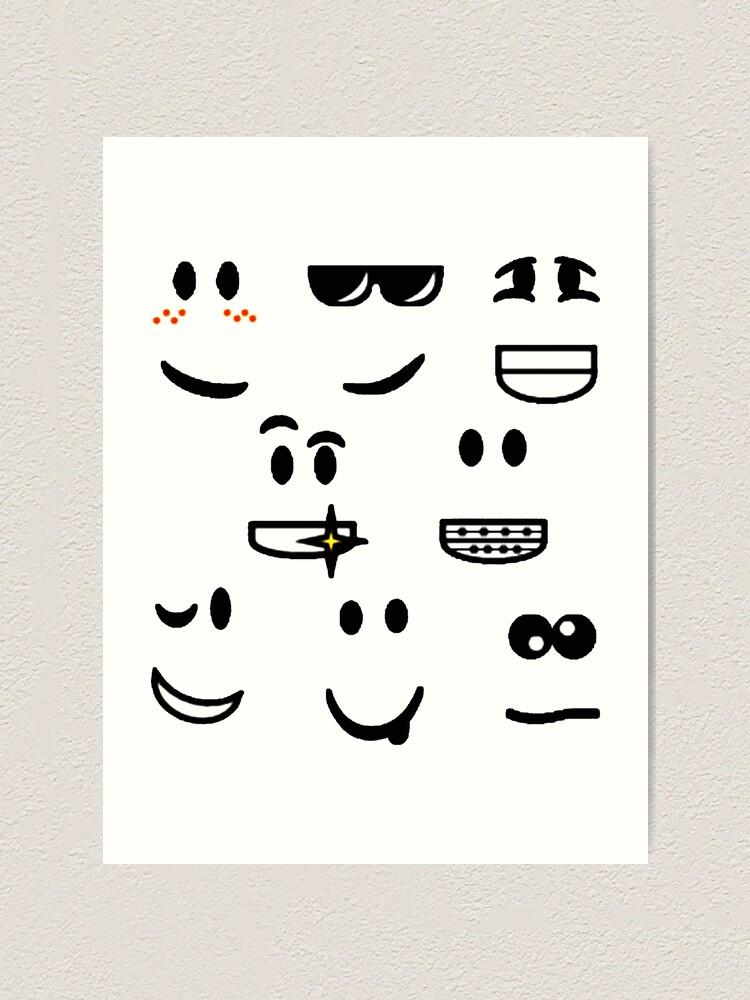 Roblox Faces Pattern Art Print By Dennieb Redbubble - roblox face mask texture