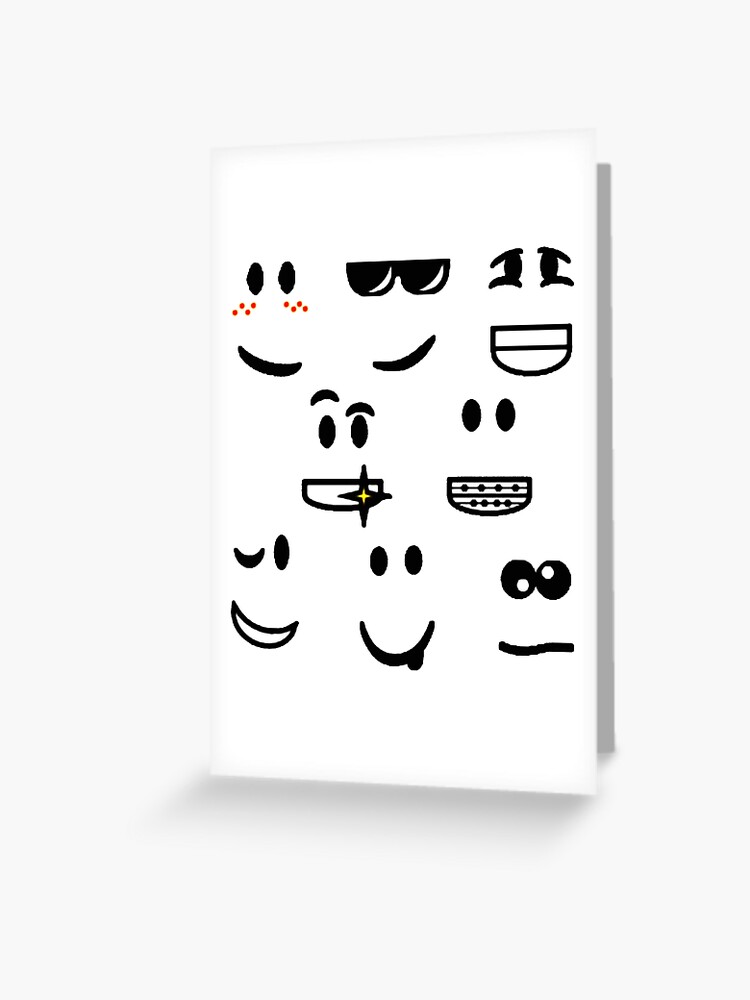 Roblox Faces Pattern Greeting Card By Dennieb Redbubble - robloxfaces