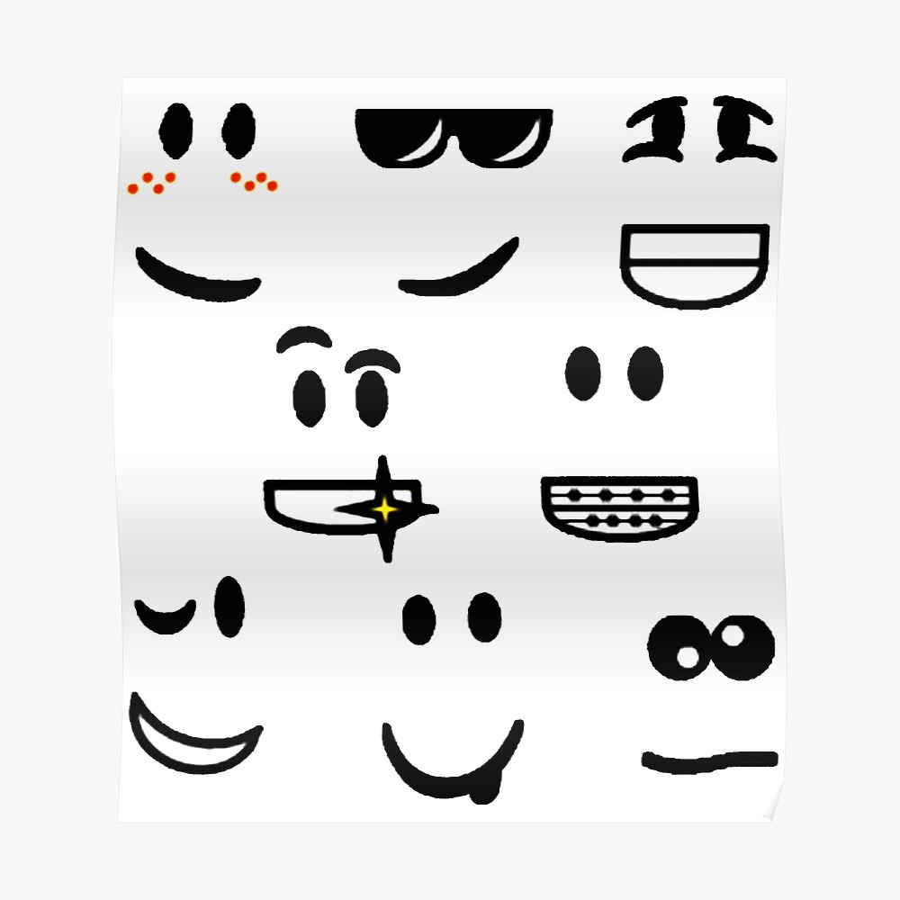 Roblox Faces Pattern Sticker By Dennieb Redbubble - how to get faces for free on roblox