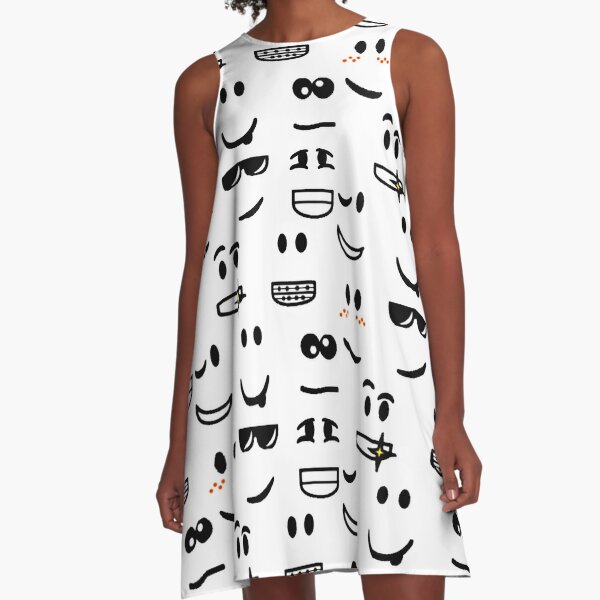 Roblox Faces Pattern A Line Dress By Dennieb Redbubble - funneh roblox dresses redbubble