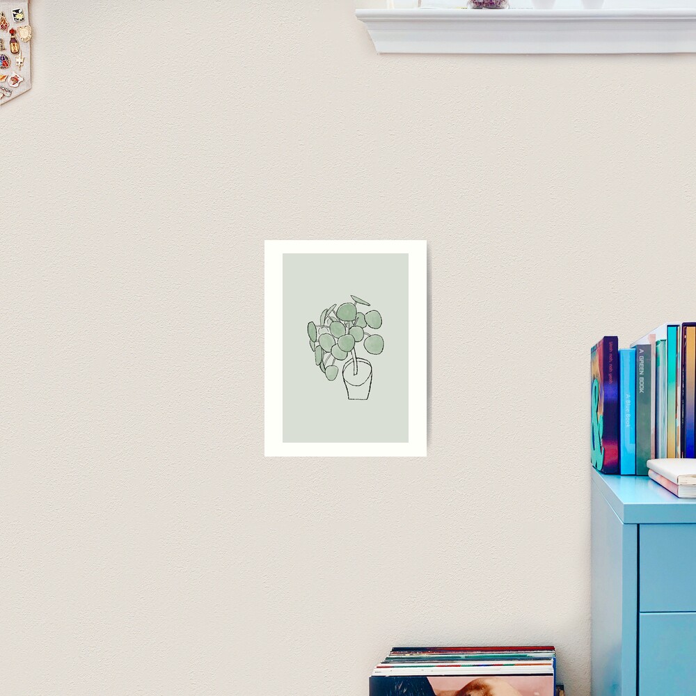 "Pilea peperomioides Houseplant Drawing" Art Print by cheesim | Redbubble