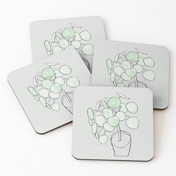 Item preview, Pilea peperomioides Houseplant Drawing designed and sold by Chee Sim.