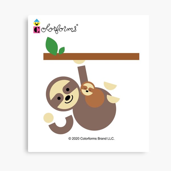 Colorforms Sloth Canvas Print