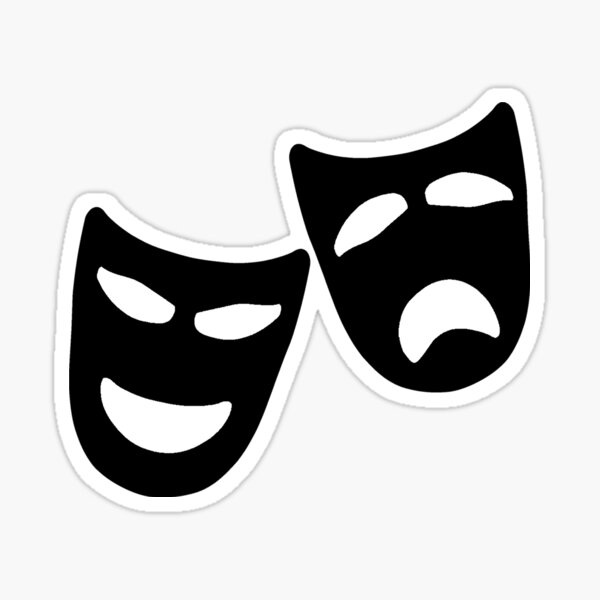 Tragedy & Comedy Gold Theater Masks Decals -- CoverAlls Decals – Coveralls