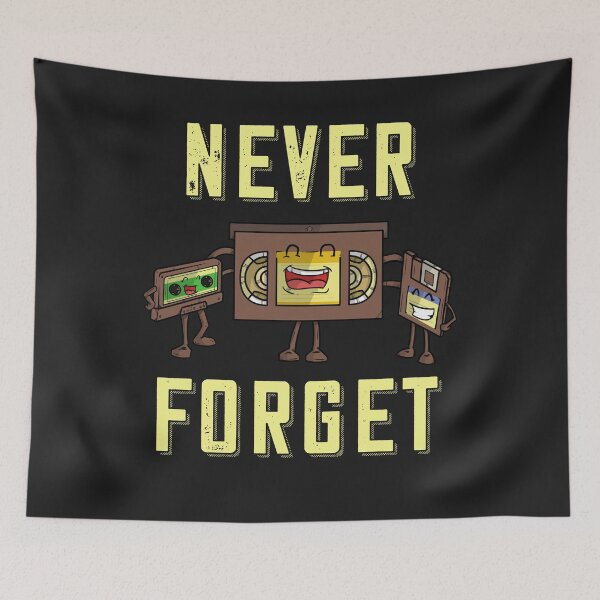 Item preview, Vintage Retro VHS 70s Cassette Never Forget Floppy Disk designed and sold by Anumber1.
