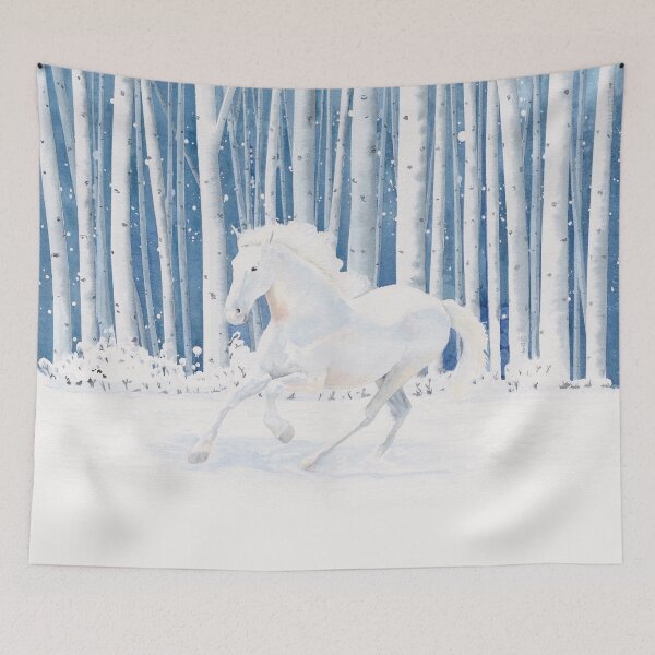 Item preview, White Horse in the Snow designed and sold by claisse-art.