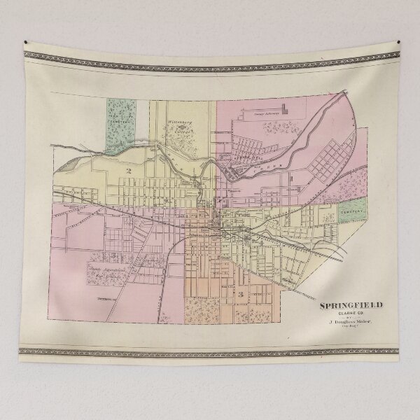 Item preview, Vintage Map of Springfield OH (1892) designed and sold by BravuraMedia.