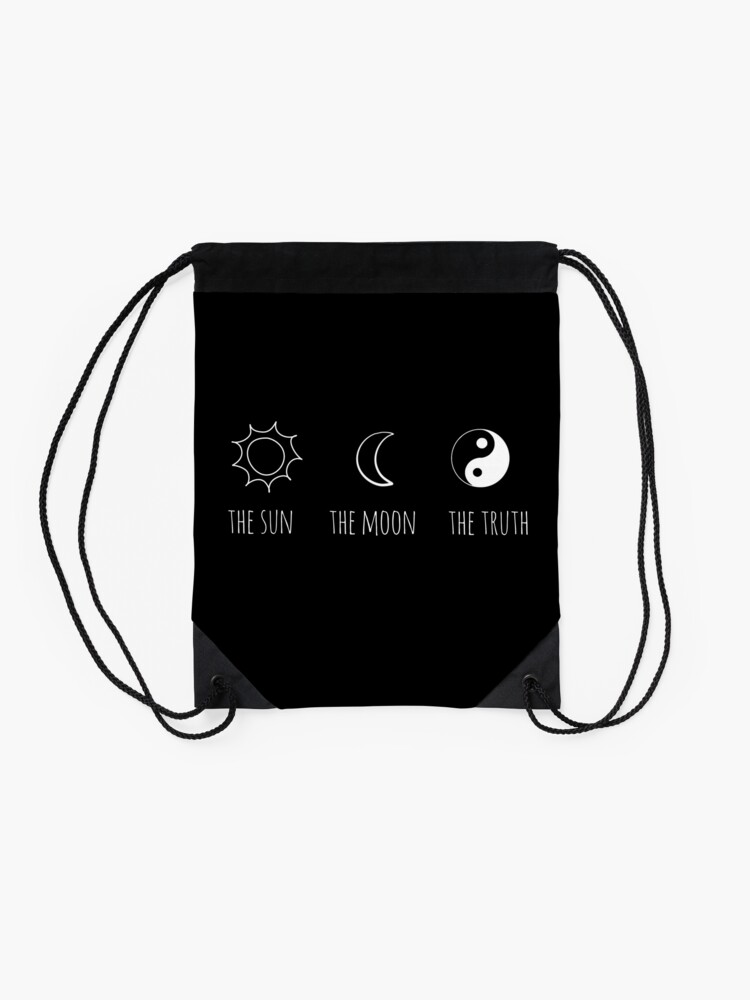 Alternate view of The Sun, The Moon, The Truth Drawstring Bag