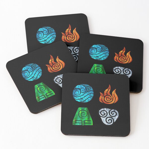 Item preview, Avatar Sticker Set Last Airbender Stained Glass Elements designed and sold by seniadesigns.