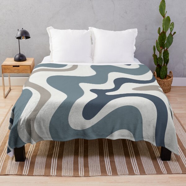 Item preview, Liquid Swirl Contemporary Abstract in Neutral Blue Grey on Nearly White designed and sold by kierkegaard.