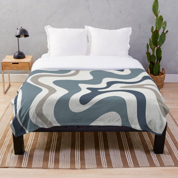 Aperçu de l'œuvre Liquid Swirl Abstract Contemporary en gris bleu neutre sur presque blanc créée et vendue par kierkegaard.