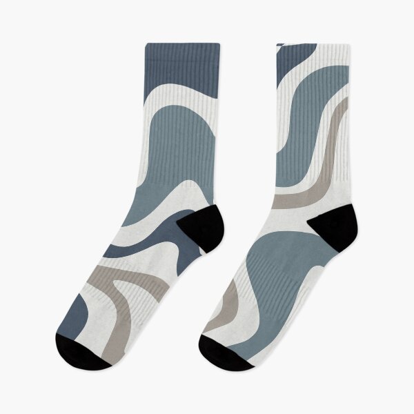 Item preview, Liquid Swirl Contemporary Abstract in Neutral Blue Grey on Nearly White designed and sold by kierkegaard.