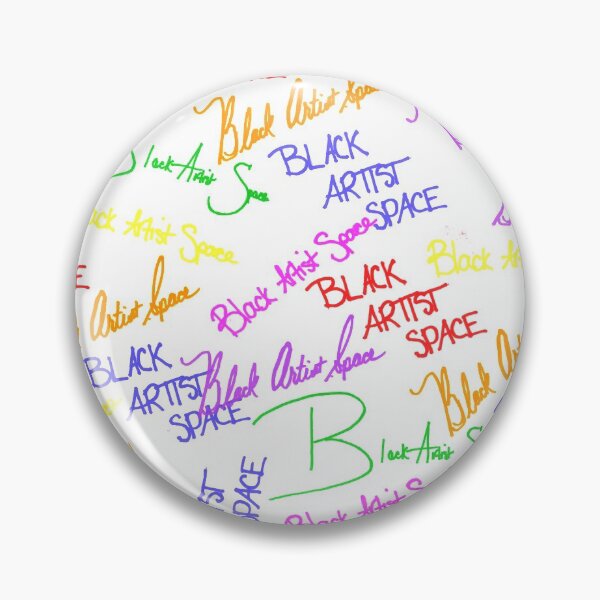 Black Artist Space Signature Rainbow Logo Pin