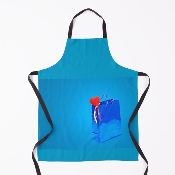 Item preview, Valentines Day holiday gift bag and red heart on blue. designed and sold by IaroslavB.